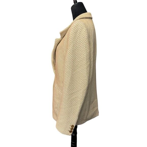 Anine Bing Herringbone Tweed Classic Blazer Tan/White Jacket XL - Picture 7 of 15